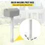 Mailbox Post, 43 "High Mailbox Stand, White Powder-Coated Mail