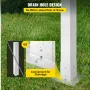 Mailbox Post, 43\" High Mailbox Stand, White Powder-Coated Mail Box Post Kit, Q235 Steel Post Stand Surface Mount Post for Sidew
