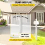 Mailbox Post, 43\" High Mailbox Stand, White Powder-Coated Mail Box Post Kit, Q235 Steel Post Stand Surface Mount Post for Sidew