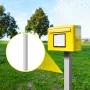 Mailbox Post, 43\" High Mailbox Stand, White Powder-Coated Mail Box Post Kit, Q235 Steel Post Stand Surface Mount Post for Sidew