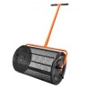 Compost Spreader, 24.4-25.6" Height Adjustable Handle, 24" Wide, Lawn and Garden Peat Moss Roller with Side Latches, Powder