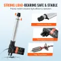 Lineær aktuator 12V 8 tommer Heavy Duty 1320 lbs/6000N 0,19 "/s