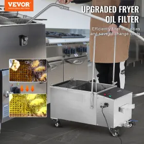 Mobile Fryer Filter, 38L Oil Tank Capacity, Oil Filtration System with 10 L/min Oil Filtration Speed, Mobile Frying Oil