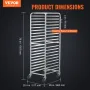 Bun Pan Rack, 20-Tier Commercial Bakery Racks with Brake Wheels, Aluminum Racking Trolley Storage for Half & Full Sheet, Speed R