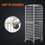 Bun Pan Rack, 20-Tier Commercial Bakery Racks with Brake Wheels, Aluminum Racking Trolley Storage for Half & Full Sheet, Speed R