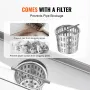 610mm Linear Shower Drain with Square Pattern Grate,Brushed 304 Stainless Steel Rectangle Shower Floor Drain,Linear Drain with L