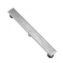 610mm Linear Shower Drain with Square Pattern Grate,Brushed 304 Stainless Steel Rectangle Shower Floor Drain,Linear Drain with L
