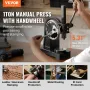 Arbor Press, 1 Ton Manual with Handwheel, 5.9" Max Height, Durable Cast Iron Construction, Desktop Manual Press for Stamping, Be