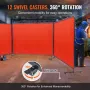 Welding Screen with Frame, 1.8 x 2.4 m 3 Panel Welding Curtain Screens, Flame-Resistant Vinyl Welding Protection Screen on 12 Sw