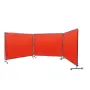 Welding Screen with Frame, 1.8 x 2.4 m 3 Panel Welding Curtain Screens, Flame-Resistant Vinyl Welding Protection Screen on 12 Sw