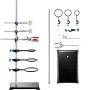 Lab Stand Support, Laboratory Retort Support Stand Set, Steel Lab Stand 59.9 cm Rod and 21.1 x 13.5 cm Cast Iron Base, Includes 