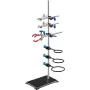 Lab Stand Support, Laboratory Retort Support Stand Set, Steel Lab Stand 59.9 cm Rod and 21.1 x 13.5 cm Cast Iron Base, Includes 