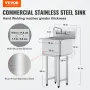 Prep & Utility Sink i rustfrit stål, 1 Rum fritstående lille