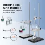Lab Stand Support, Laboratory Retort Support Stand 2 Sets, Steel Lab Stand 59.9 cm Rod and 21.1 x 13.5 cm Cast Iron Base, Includ