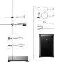 Lab Stand Support, Laboratory Retort Support Stand 2 Sets, Steel Lab Stand 59.9 cm Rod and 21.1 x 13.5 cm Cast Iron Base, Includ