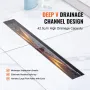 610mm Linear Shower Drain Offset with Tile Insert Cover,Brushed 304 Stainless Steel Rectangle Shower Floor Drain, Sleek Linear D