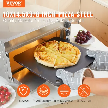 Pizza Steel, 16 "X 14,5" X 3/8 "Pizza Steel Plate til ovn