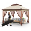 Patio Gazebo, 11 x 11 FT Pop up Gazebo for 8-10 Person, with Mosquito Netting, Metal Frame, and PU Coated 250D Oxford Cloth,