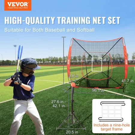 7x7 ft baseball softball praksis net, bærbart baseball