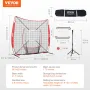 7x7 ft Baseball Softball Practice Net, Portable Baseball Training Net for Hitting Batting Catching Pitching, Backstop Baseball E