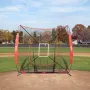 7x7 ft Baseball Softball Practice Net, Portable Baseball Training Net for Hitting Batting Catching Pitching, Backstop Baseball E