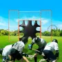 3-i-1 lacrosse-mål med backstop og mål, 12 'x 9' lacrosse net