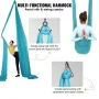 Aerial Silk & Yoga Swing, 11 Yards, Aerial Yoga Hammock Kit with 100gsm Nylon Fabric, Full Rigging Hardware & Easy Set-up Guide,