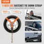 Car Tie Down with Chain Anchors, Lasso Style 2"×120" Tire Straps, 5865 LBS Working Load, 11023 LBS Breaking Strength, with Heavy