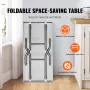 Folding Commercial Prep Table, 48 x 30 Inch Commercial Worktable Workstation with Undershelf, Heavy-duty Stainless Steel Folding