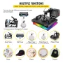 Heat Press 5 in 1 Heat Press Machine 38x30cm T-shirt Press Mug Printing Machine Multifuctional Heat Transfer Machine for T-shirt