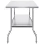 Folding Commercial Prep Table, 48 x 30 Inch Commercial Worktable Workstation with Undershelf, Heavy-duty Stainless Steel Folding