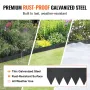 Steel Landscape Edging, 3-pack Steel Garden Edging Borders, 40" L x 6" H Strips, Hammer-in Edging Border with 5 Clips, Bendable 