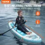 Inflatable Stand Up Paddle Board, 10.6' x 33" x 6" Wide SUP Paddleboard with Removable Kayak Seat, Board Accessories, Pump, Padd