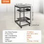 15U Open Frame Server Rack, 58.5-101.6cm/23-40 in Adjustable Depth, Free Standing or Wall Mount Network Server Rack, 4 Post AV R