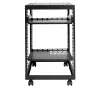 15U Open Frame Server Rack, 58.5-101.6cm/23-40 in Adjustable Depth, Free Standing or Wall Mount Network Server Rack, 4 Post AV R