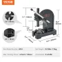 Arbor Press, 0.5 Ton Manual Arbor Press, 4.6" Maximum Height, Cast Iron Heavy-duty Manual Desktop Arbor Press, Precision Hand Pr
