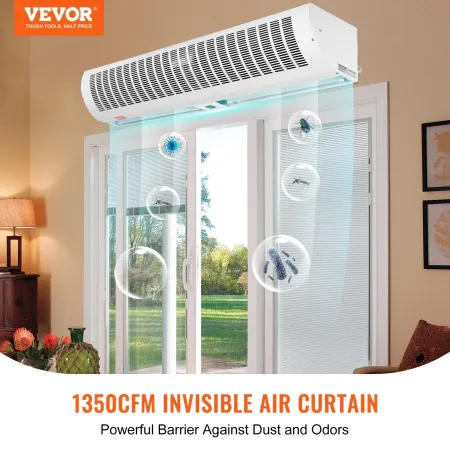 1.1m Commercial Indoor Air Curtain Super Power 2 Speeds 2292m³/h, UL Certified Wall Mounted Air Curtains for Doors, Indoor Over 