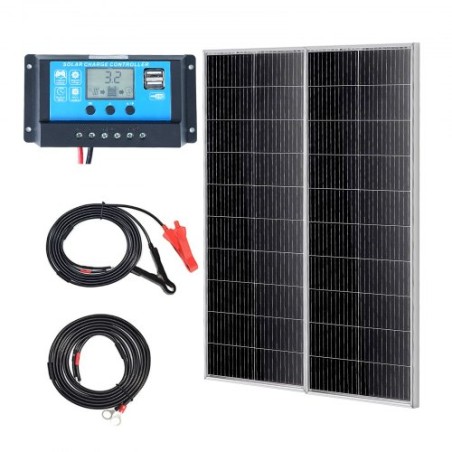 200W Monocrystalline Solar Panel Kit 2PCS Solar Panels & Charge Controller