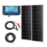 200W Monokrystallinsk solcellepanel Kit 2 stk. Solpaneler og ladningskontroller
