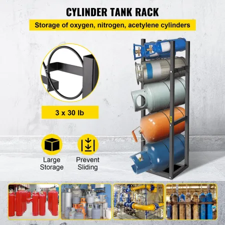 Kølemiddel tankstativcylindertankstativ med 3-30 lb og 3 små