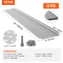 Gutter Guard, 5 inch Width, Aluminum Leaf Filter DIY Gutter Cover, 13 PCS 52 ft Total Length, 0.157'' Hole Diameter & 0.02'' Thi