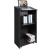 Podium Stand, 47 in Hostess Stand with 4 Rolling Wheels, Wood Podium with Storage Shelves, and Slant Desktop, Lecterns &