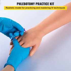 Phlebotomy Practice Kit, IV Venipuncture Intravenous Training, High Simulation IV Practice Arm Kit with Carrying Bag, Practice