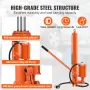 Hydraulic Long Ram Jack, 8 Ton Engine Hoist Cylinder with Air Pump and Single Piston Pump, Hydraulic Ram Cylinder Clevis Base fo