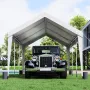 Carport, 10x20 ft Heavy Duty Car Canopy Garage Boat Shelter Party Tent with 8 Reinforced Poles and 4 Weight Bags, UV Resistant W