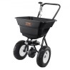 Broadcast Spreader, 80 LB Walk-Behind Turf Spreader with 12" Wheels, Steel Push Fertilizer Spreader, Garden Seeder, and Salt