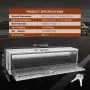 Underbody Truck Box, 60"Ã—17"Ã—18" Pickup Storage Box, Heavy Duty Aluminum Diamond Plate Tool Box with Lock and Keys, Waterproof
