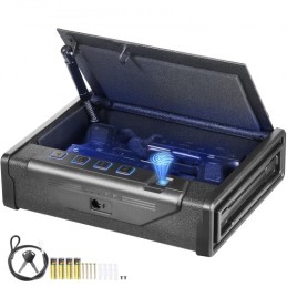 Gun Safe for Pistols Biometric Gun Safe med 3 adgangsmåder til 2 pistoler