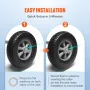 Solid PU Run-Flat Tire Wheel, 25.4 cm, 2-Pack, 81.6 kg Dynamic Load, 99.8 kg Static Load, Flat Free Tubeless Tires and Wheels fo