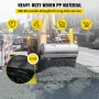 Geotextile Fabric, 12.5 x 50 ft 3.5oz Woven PP Driveway Drain Cloth with 600lbs Tensile Strength, Heavy Duty Underlayment for So